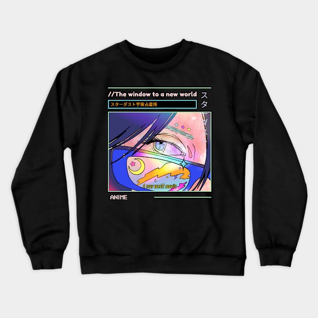 Anime the window to a new world Crewneck Sweatshirt by RelatableTees